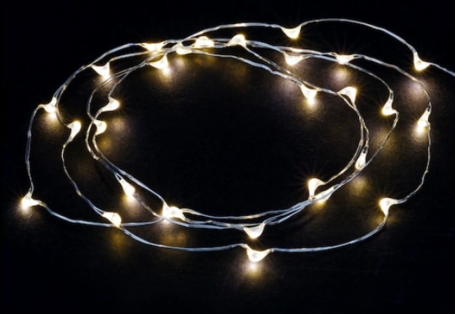 A halo of string lights.